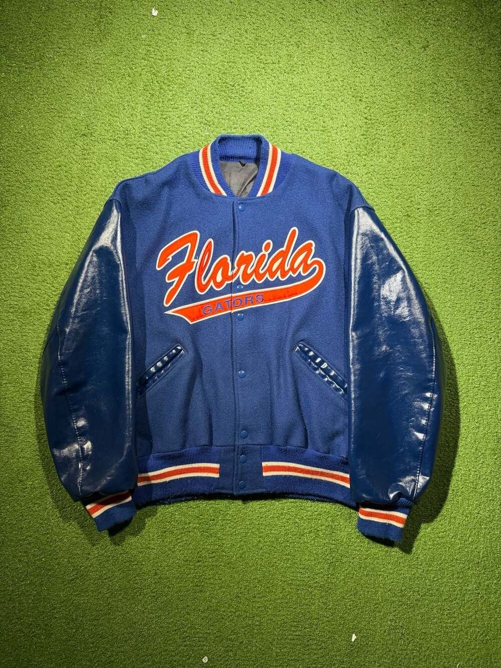 Vintage University of Florida Gators Wool and Leather Varsity Bomber Jacket
